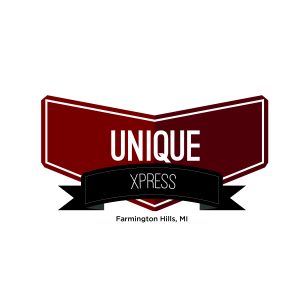 UNIQUE EXPRESS LOGO 08- DESIGNED BY FIVENSON STUDIOS GRAPHIC DESIGN AND WEB DESIGN STUDIOS IN MICHIGAN
